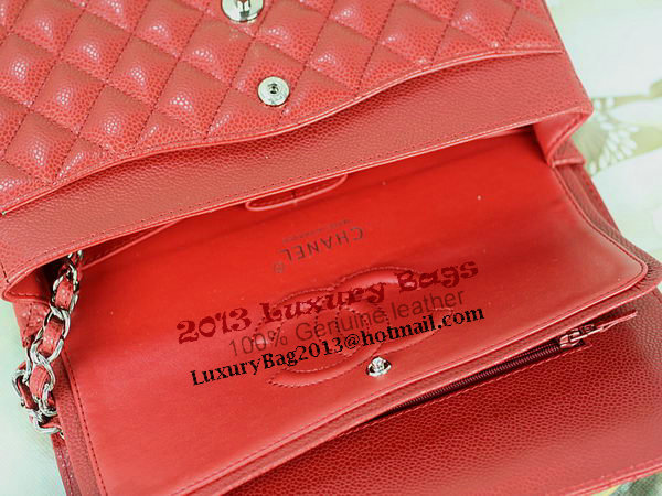 Chanel 2.55 Series Classic Flap Bag 1112 Red Cannage Pattern Original Leather Silver Chanel 2.55 Series Classic Flap Bag 1112 Red Cannage Pattern Original Leather Silver