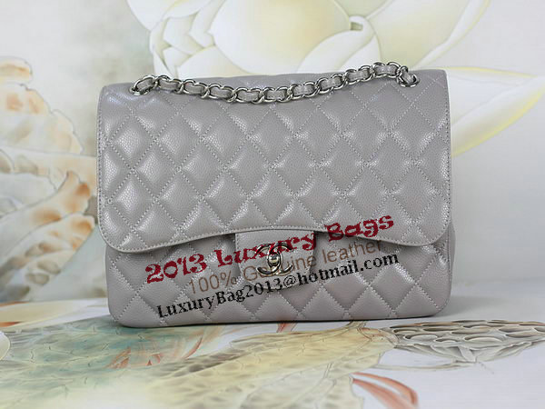 Chanel Classic Flap Bag 1113 Gray Original Cannage Pattern Leather Silver Chanel Classic Flap Bag 1113 Gray Original Cannage Pattern Leather Silver
