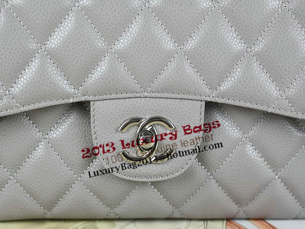 Chanel Classic Flap Bag 1113 Gray Original Cannage Pattern Leather Silver Chanel Classic Flap Bag 1113 Gray Original Cannage Pattern Leather Silver