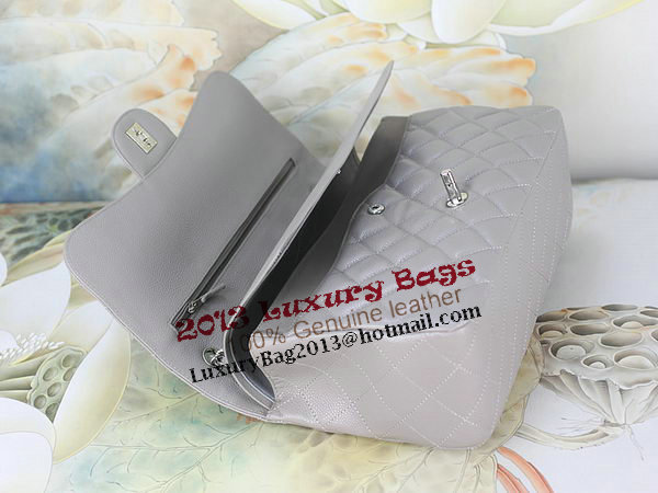 Chanel Classic Flap Bag 1113 Gray Original Cannage Pattern Leather Silver Chanel Classic Flap Bag 1113 Gray Original Cannage Pattern Leather Silver