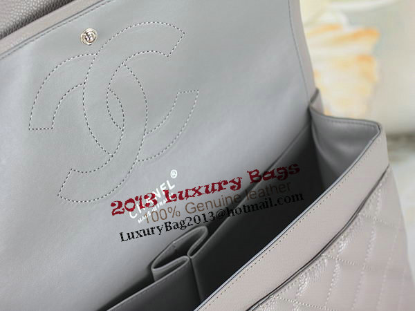 Chanel Classic Flap Bag 1113 Gray Original Cannage Pattern Leather Silver Chanel Classic Flap Bag 1113 Gray Original Cannage Pattern Leather Silver