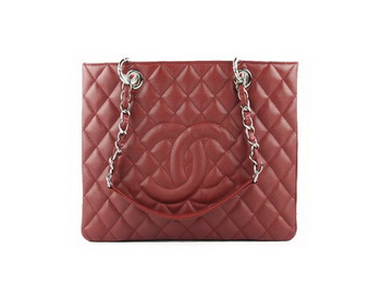 Chanel A50995 Maroon Original Cannage Leather Shoulder Bag Silver Chanel A50995 Maroon Original Cannage Leather Shoulder Bag Silver