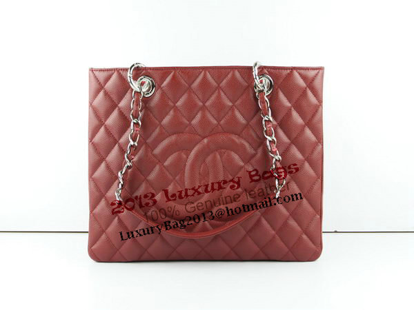 Chanel A50995 Maroon Original Cannage Leather Shoulder Bag Silver Chanel A50995 Maroon Original Cannage Leather Shoulder Bag Silver