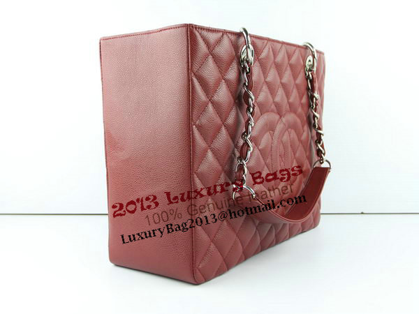 Chanel A50995 Maroon Original Cannage Leather Shoulder Bag Silver Chanel A50995 Maroon Original Cannage Leather Shoulder Bag Silver