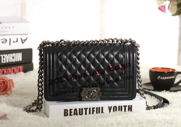 Chanel Boy Flap Shoulder Bag in Dark Blue Original Glazed Crackled A67086 Silver Chanel Boy Flap Shoulder Bag in Dark Blue Original Glazed Crackled A67086 Silver