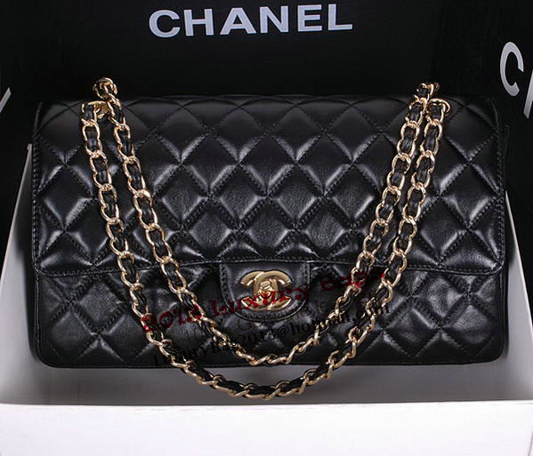Chanel Classic Flap Bag 1113 Black Sheepskin Leather Chanel Classic Flap Bag 1113 Black Sheepskin Leather