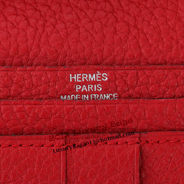 Hermes Bearn Japonaise Bi-Fold Wallet Grainy Leather A208 Red Hermes Bearn Japonaise Bi-Fold Wallet Grainy Leather A208 Red