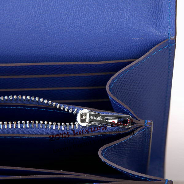 Hermes Constance Long Wallets Original Calfskin Leather A909 Blue Hermes Constance Long Wallets Original Calfskin Leather A909 Blue