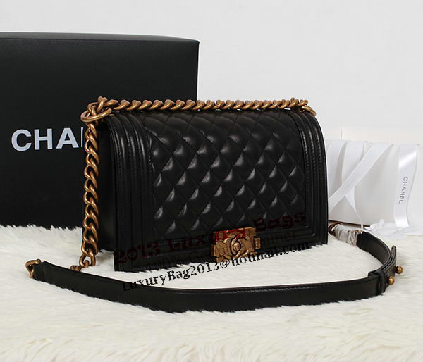 Boy Chanel A67086 Black Flap Shoulder Bag Original Calfskin Leather Boy Chanel A67086 Black Flap Shoulder Bag Original Calfskin Leather