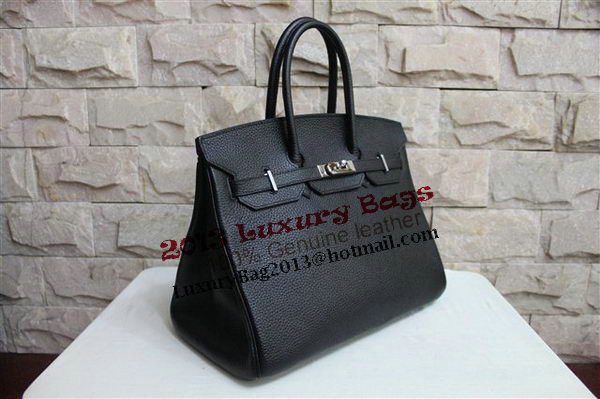 Hermes Birkin 35CM Tote Bag Black&Rose Clemence Leather H35 Silver Hermes Birkin 35CM Tote Bag Black&Rose Clemence Leather H35 Silver