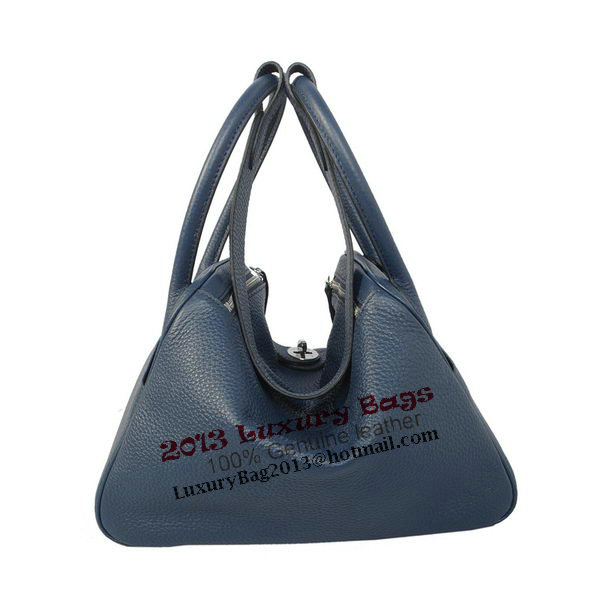 Hermes Lindy 30CM Dark Blue Grainy Leather Havanne Shoulder Bag Hermes Lindy 30CM Dark Blue Grainy Leather Havanne Shoulder Bag