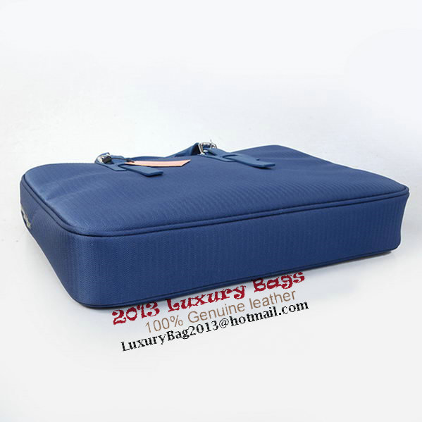 Hermes Mens Briefcase Canvas & Leather H1702D Blue Hermes Mens Briefcase Canvas & Leather H1702D Blue
