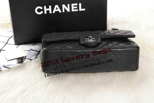 Chanel 2.55 Series Black Original Leather Classic Flap Bag A01112 Silver Chanel 2.55 Series Black Original Leather Classic Flap Bag A01112 Silver