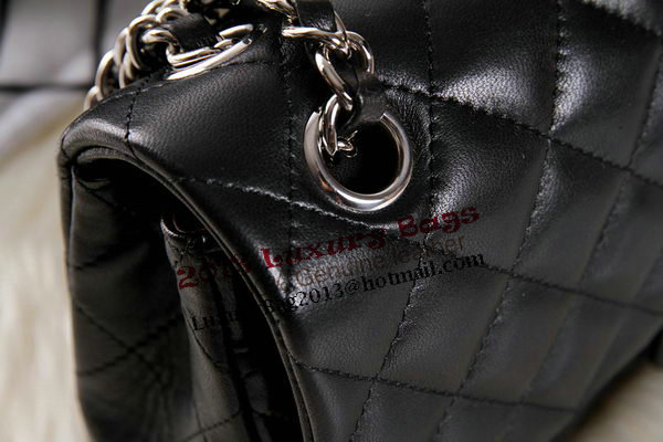 Chanel 2.55 Series Black Original Leather Classic Flap Bag A01112 Silver Chanel 2.55 Series Black Original Leather Classic Flap Bag A01112 Silver