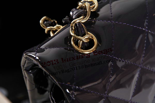 Chanel Maxi Double Flaps Bag Dark Purple Original Patent Leather A36098 Gold Chanel Maxi Double Flaps Bag Dark Purple Original Patent Leather A36098 Gold