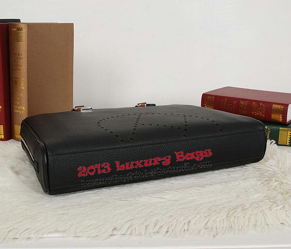 Hermes Mens Briefcase Original Calf Leather H95271 Black Hermes Mens Briefcase Original Calf Leather H95271 Black