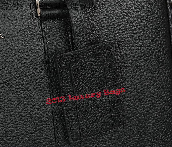 Prada Grainy Calf Leather Briefcase VA0089 Black Prada Grainy Calf Leather Briefcase VA0089 Black