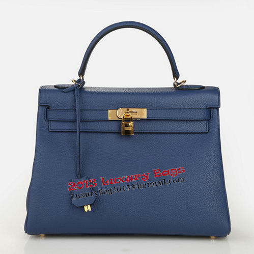 Hermes Kelly 32cm Shoulder Bag Dark Blue Original Leather K32 Gold Hermes Kelly 32cm Shoulder Bag Dark Blue Original Leather K32 Gold