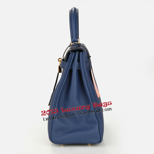 Hermes Kelly 32cm Shoulder Bag Dark Blue Original Leather K32 Gold Hermes Kelly 32cm Shoulder Bag Dark Blue Original Leather K32 Gold