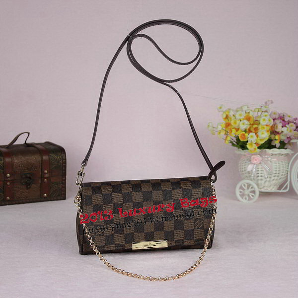 Louis Vuitton N41276 Damier Ebene Canvas Favorite PM Shoulder Bag Louis Vuitton N41276 Damier Ebene Canvas Favorite PM Shoulder Bag