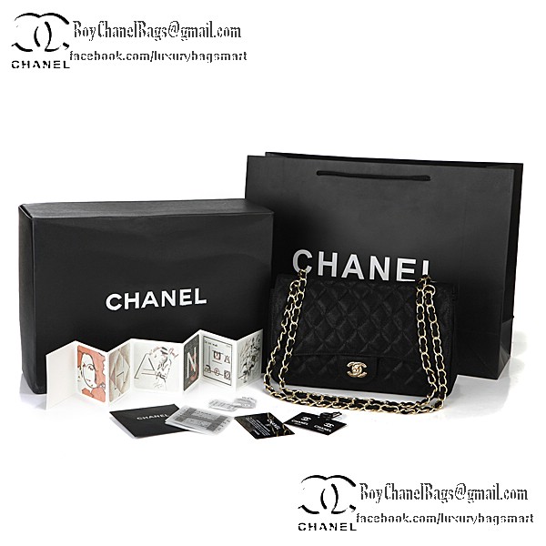 Chanel Classic Flap Bag Grain Leather CHA1113 Black Chanel Classic Flap Bag Grain Leather CHA1113 Black