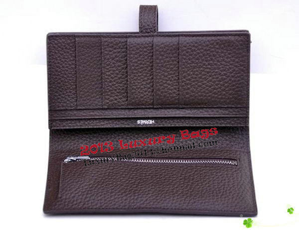 Hermes Bearn Japonaise Bi-Fold Wallet Grainy Leather H68942 Brown Hermes Bearn Japonaise Bi-Fold Wallet Grainy Leather H68942 Brown