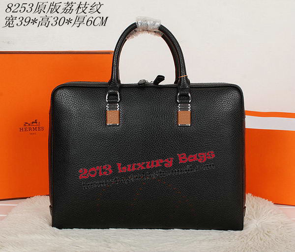 Hermes Briefcase Grainy Calf Leather H8253 Black Hermes Briefcase Grainy Calf Leather H8253 Black