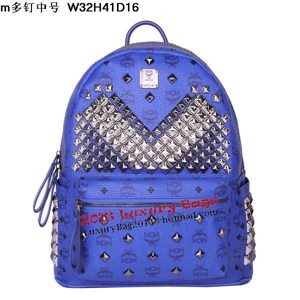 MCM Medium Stark Front Studs Backpack MC4237 Blue MCM Medium Stark Front Studs Backpack MC4237 Blue