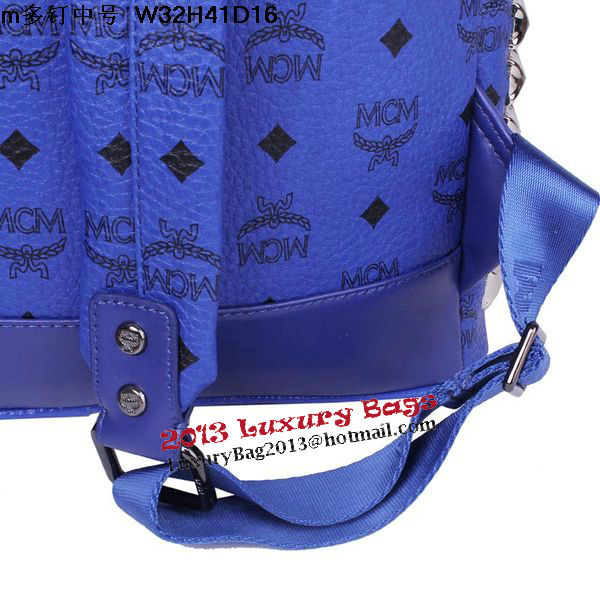 MCM Medium Stark Front Studs Backpack MC4237 Blue MCM Medium Stark Front Studs Backpack MC4237 Blue