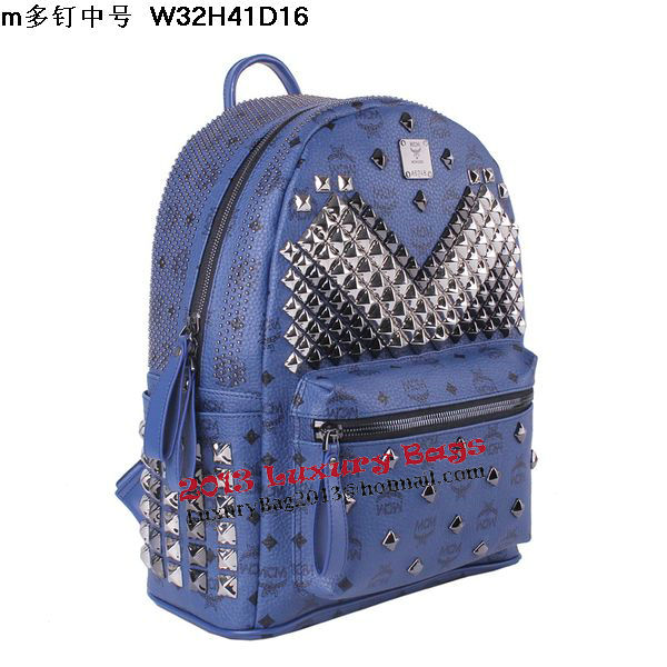 MCM Medium Stark Front Studs Backpack MC4237 Royal MCM Medium Stark Front Studs Backpack MC4237 Royal