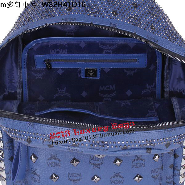 MCM Medium Stark Front Studs Backpack MC4237 Royal MCM Medium Stark Front Studs Backpack MC4237 Royal