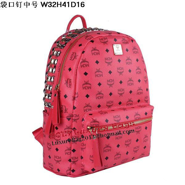 MCM Medium Top Studs Backpack MC4232 Red MCM Medium Top Studs Backpack MC4232 Red