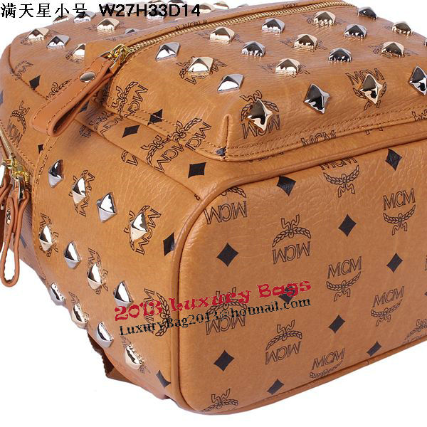 MCM Stark Studded Small Backpack MC2089S Wheat MCM Stark Studded Small Backpack MC2089S Wheat