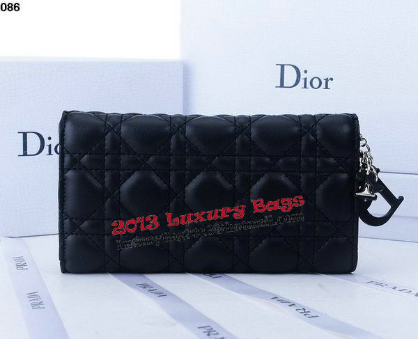 Dior Bi-Flod Wallet in Lambskin Leahter CD086 Black Dior Bi-Flod Wallet in Lambskin Leahter CD086 Black