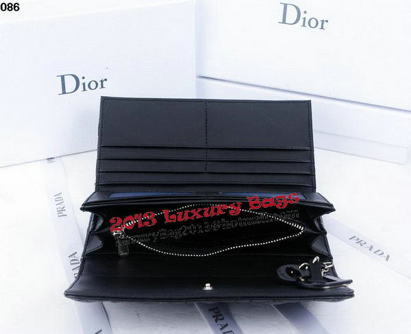 Dior Bi-Flod Wallet in Lambskin Leahter CD086 Black Dior Bi-Flod Wallet in Lambskin Leahter CD086 Black