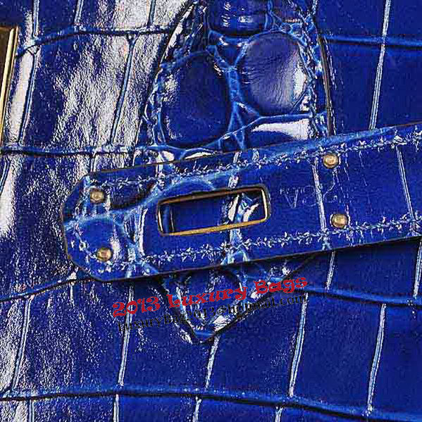 Hermes Birkin 35CM Tote Bag Blue Iridescent Croco Leather Gold Hermes Birkin 35CM Tote Bag Blue Iridescent Croco Leather Gold