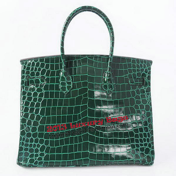 Hermes Birkin 35CM Tote Bag Green Iridescent Croco Leather Gold Hermes Birkin 35CM Tote Bag Green Iridescent Croco Leather Gold