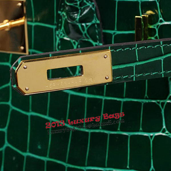 Hermes Birkin 35CM Tote Bag Green Iridescent Croco Leather Gold Hermes Birkin 35CM Tote Bag Green Iridescent Croco Leather Gold
