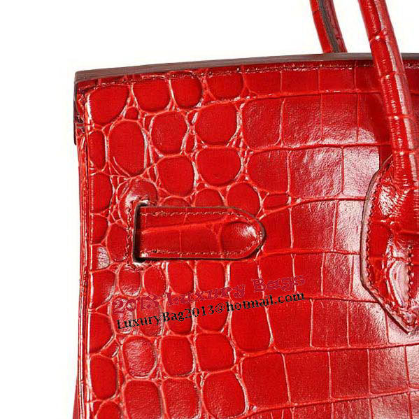 Hermes Birkin 35CM Tote Bag Red Iridescent Croco Leather Gold