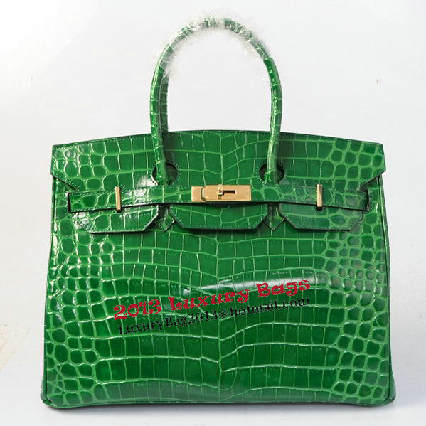 Hermes Birkin 35CM Tote Bags Green Iridescent Croco Leather Gold Hermes Birkin 35CM Tote Bags Green Iridescent Croco Leather Gold