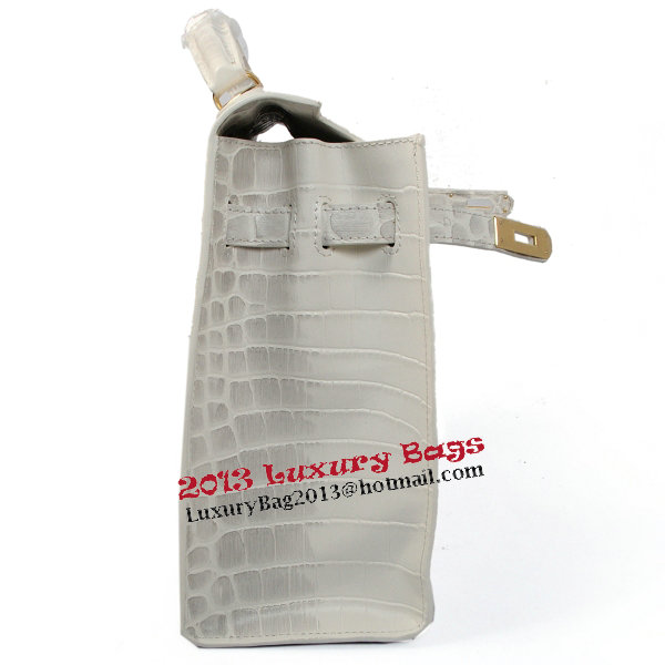 Hermes Kelly 32cm Shoulder Bags OFFWhite Croco Leather Gold Hermes Kelly 32cm Shoulder Bags OFFWhite Croco Leather Gold