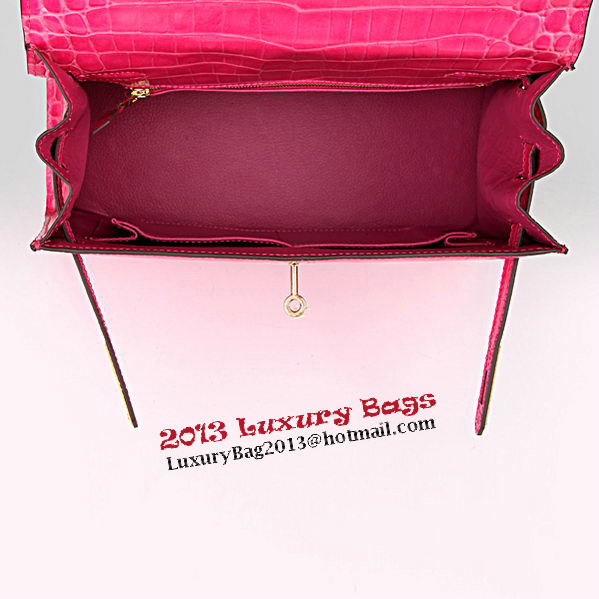 Hermes Kelly 32cm Shoulder Bags Peach Iridescent Croco Leather Gold Hermes Kelly 32cm Shoulder Bags Peach Iridescent Croco Leather Gold