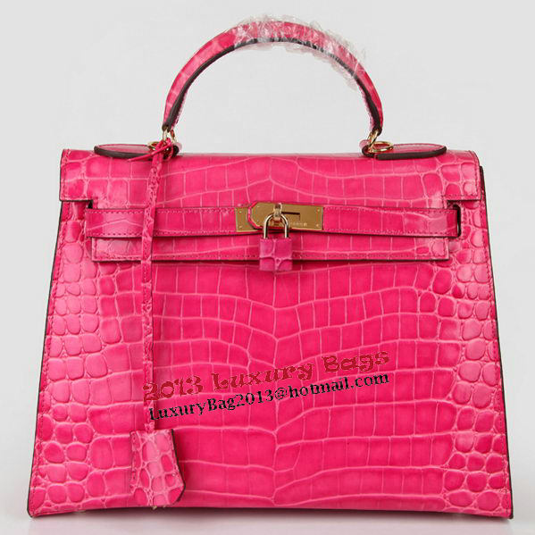 Hermes Kelly 32cm Shoulder Bags Peach Iridescent Croco Leather Gold Hermes Kelly 32cm Shoulder Bags Peach Iridescent Croco Leather Gold