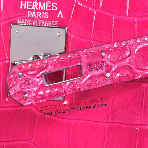 Hermes Kelly 32cm Shoulder Bags Peach Iridescent Croco Leather Silver Hermes Kelly 32cm Shoulder Bags Peach Iridescent Croco Leather Silver