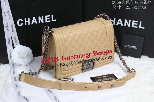 Boy Chanel Flap Shoulder Bag Sheepskin Leather CHA2068 Apricot Boy Chanel Flap Shoulder Bag Sheepskin Leather CHA2068 Apricot