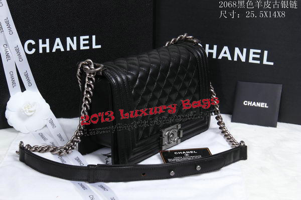 Boy Chanel Flap Shoulder Bag Sheepskin Leather CHA2068 Black Boy Chanel Flap Shoulder Bag Sheepskin Leather CHA2068 Black