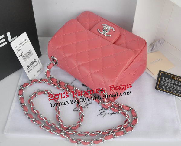 Chanel mini Classic Flap Bag Light Red Original Sheekskin 1115 Silver Chanel mini Classic Flap Bag Light Red Original Sheekskin 1115 Silver