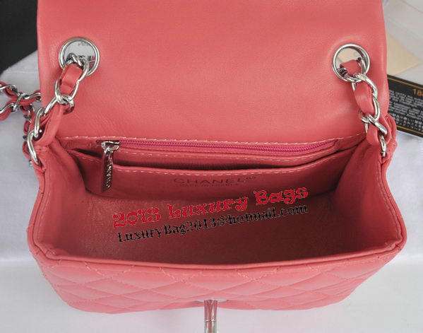 Chanel mini Classic Flap Bag Light Red Original Sheekskin 1115 Silver Chanel mini Classic Flap Bag Light Red Original Sheekskin 1115 Silver