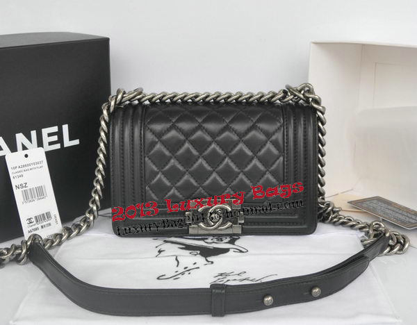 Chanel Boy Flap Shoulder Bag Black Original Lambskin Leather CHA67085 Silver Chanel Boy Flap Shoulder Bag Black Original Lambskin Leather CHA67085 Silver
