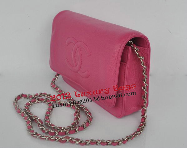 Chanel Flap Shoulder Bag Rose Calfskin Leather CHA33818 Silver Chanel Flap Shoulder Bag Rose Calfskin Leather CHA33818 Silver